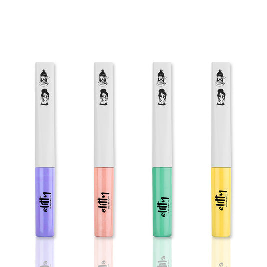 Elitty G.O.A.T Eyeliner Combo (Peach, Lilac Purple, Cyan Green, Yellow), 4 ml each