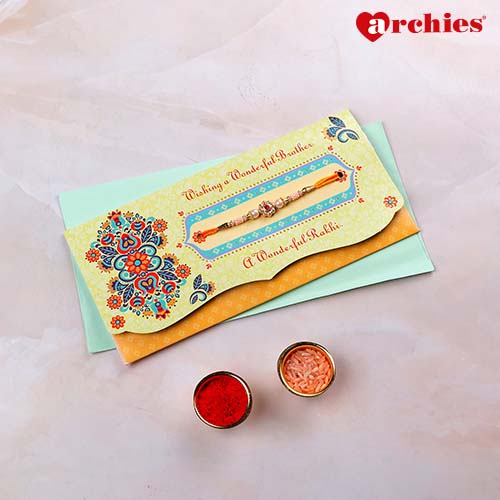 Wonderful Rakhi mailer with Roli chawal and Envelope