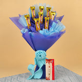 Pearl Rakhi with 8 5-Star Chocolates, Roli & Chawal