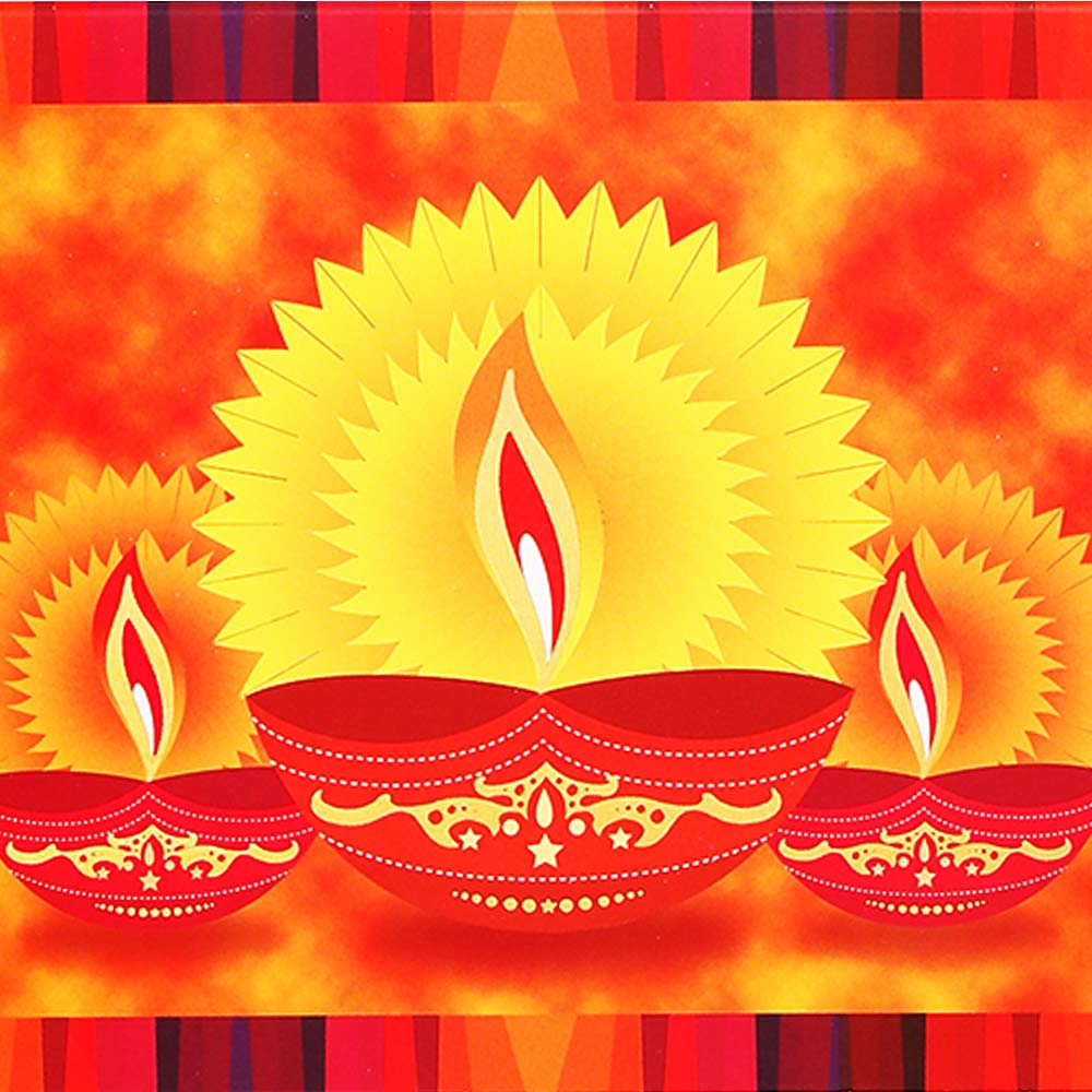 Elegant Diwali Seasons Greeting Card Pack Of 10