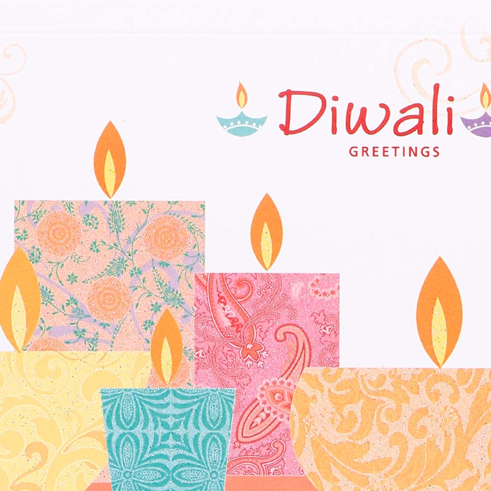 Minimalist Diwali Seasons Greeting Card Pack Of 10