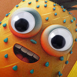 Green Apple Theme Googli Eyes Elastic Closure Notebook