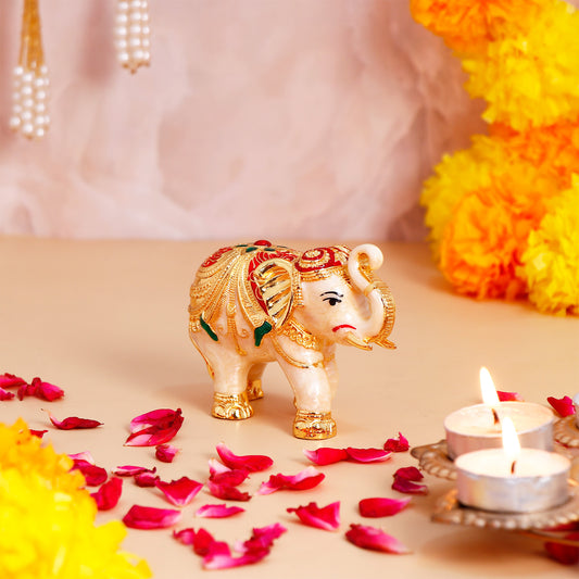 Majestic Vastu Golden Divine Elephant - Medium