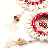 Handmade Pink Shell Conch Subh Labh Hanging