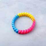 Interlocked Silicone Friendship Band Tri Colour