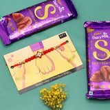 Single Designer Rakhi with Dairy Milk Silk Chocolates (60 Gm)