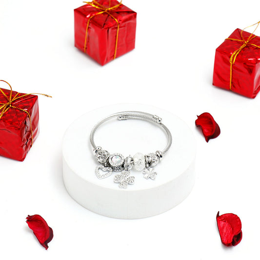 Clover Luck Charms Silver Bracelet