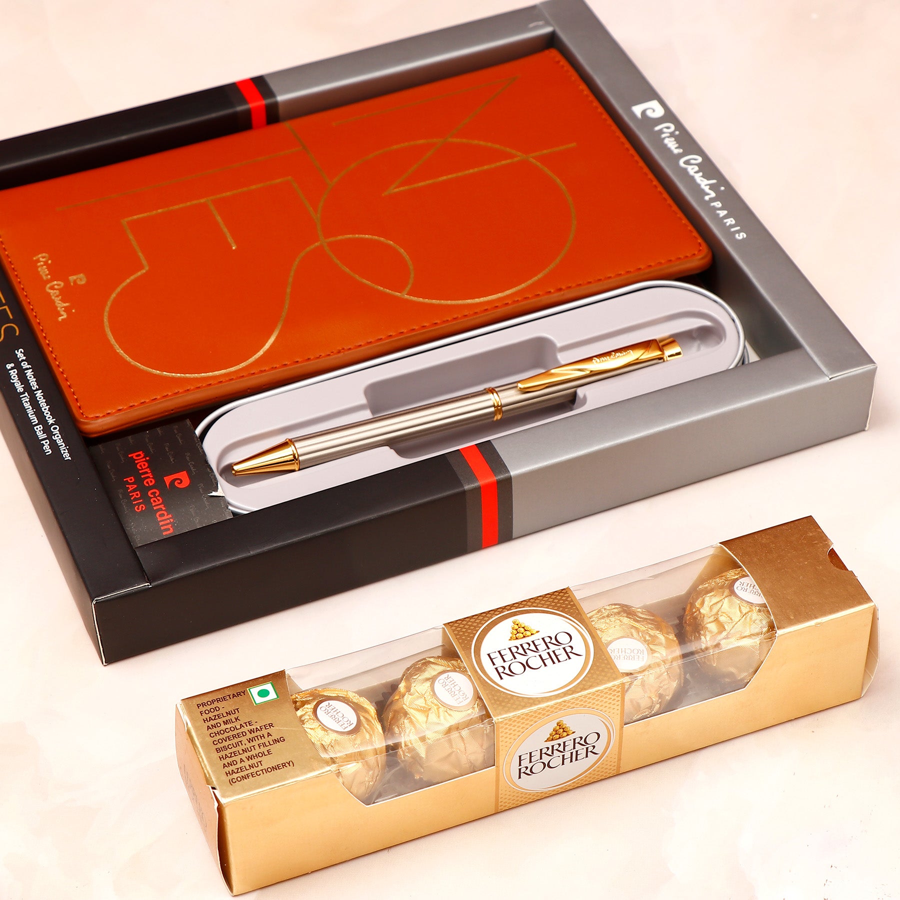 Rakhi Greeting Card with Red Notebook Gifting Set