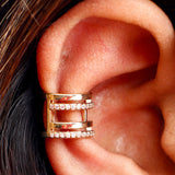 Classic Golden Rinestones Earcuffs
