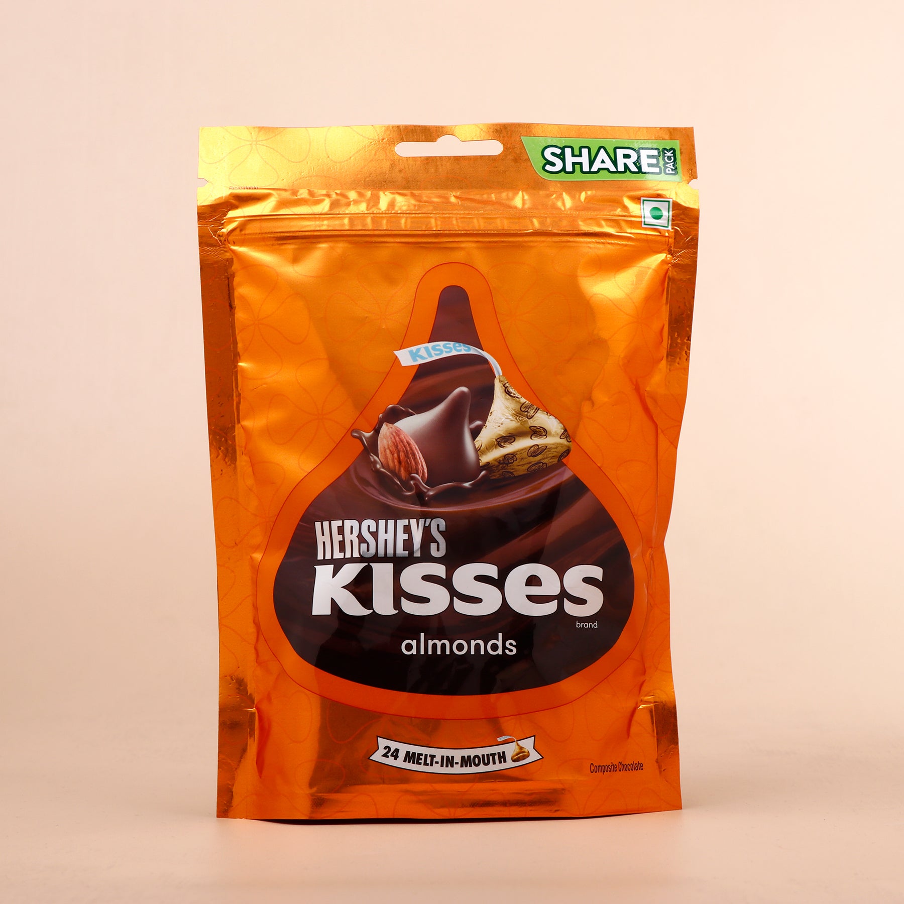 OM Rakhi with Hersheys Kisses Almonds Chocolate