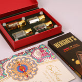 Ajmal Gold Series Perfume with Rakhi Greeting Card and Hersheys Coffee Chocolate