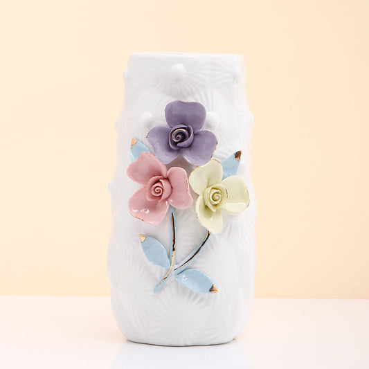 Vintage Style White Ceramic Vase