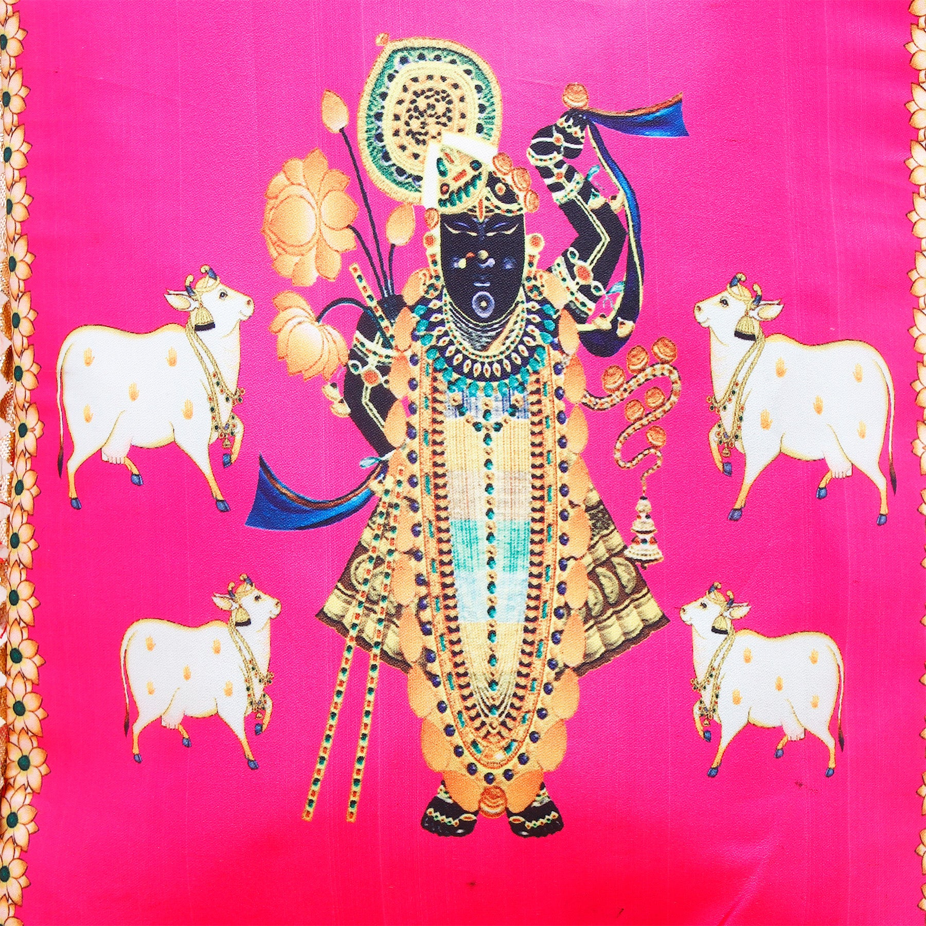 Shree Narayan Ethnic Handcrafted  Zip Up Fabric Bag - Pink