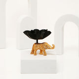 Golden and Black Elephant Diya