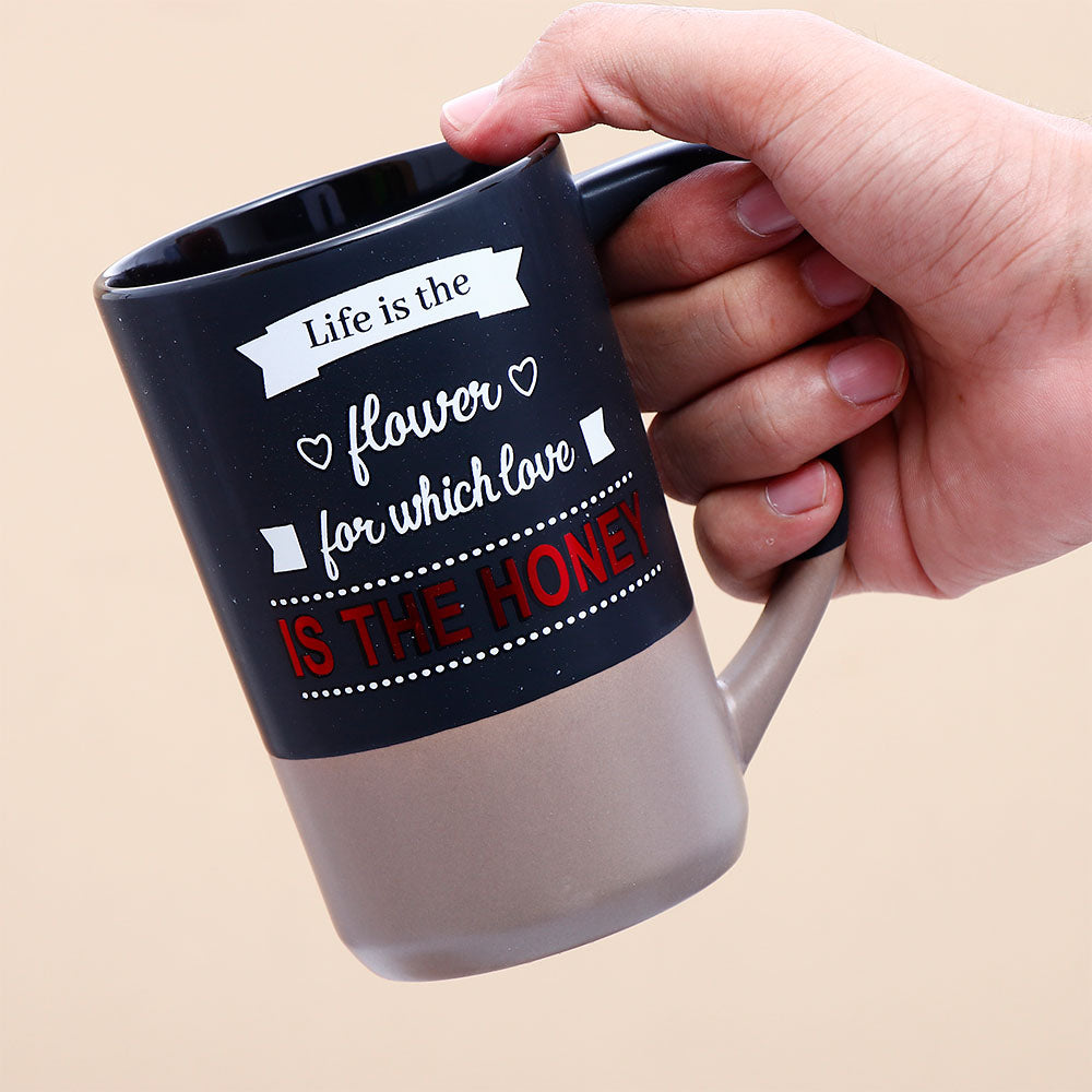 Life is A Flower Quoted Cork Base Beer Mug