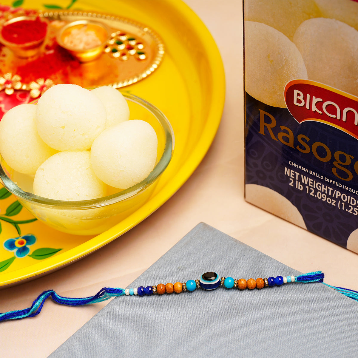 Evil Eye Rakhi with Rasgulla