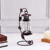 Rustic Metal Lantern with Glass Jar Light