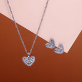 Doodle Heart Pendant with Earring Set