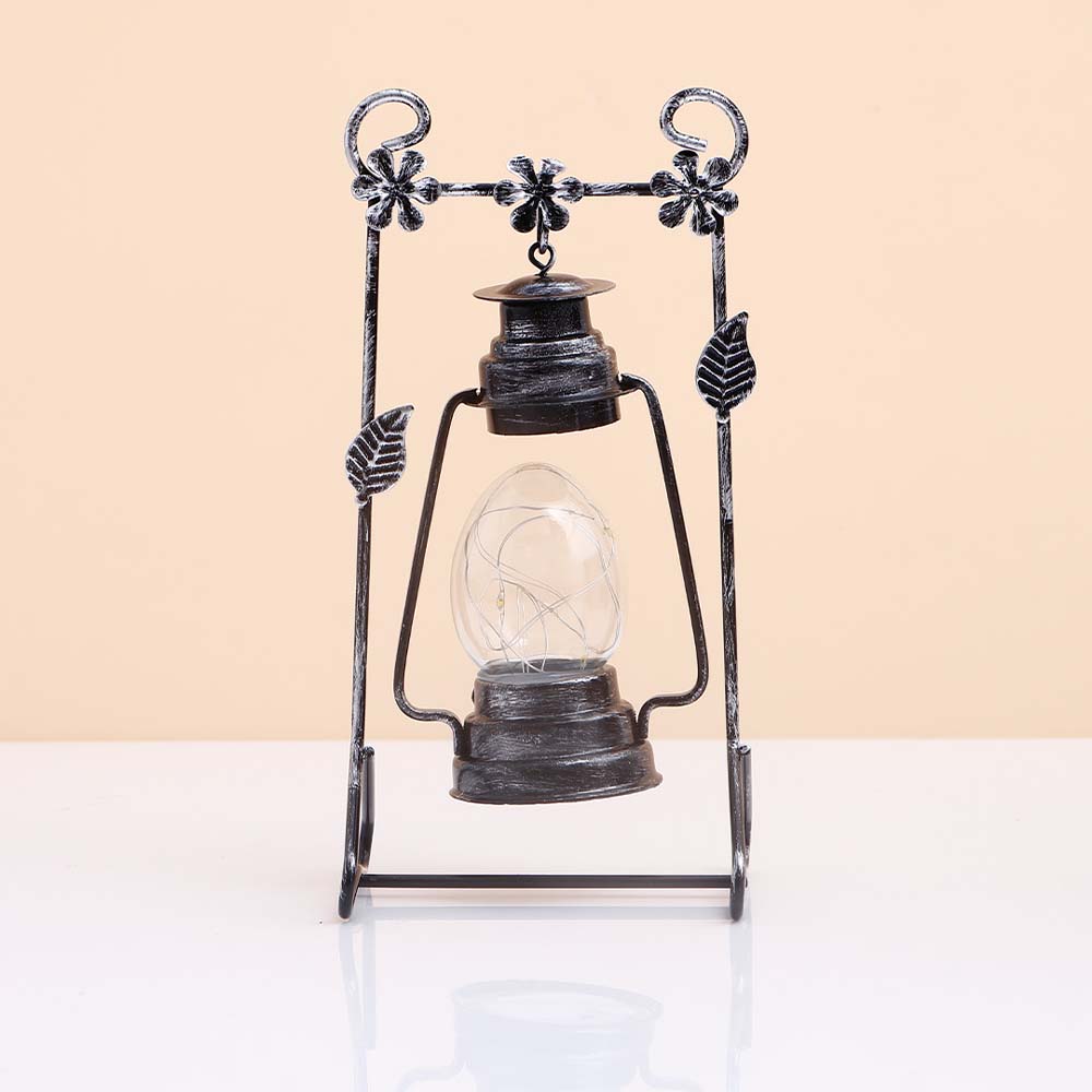 Antique Lantern with Glass Jar Light