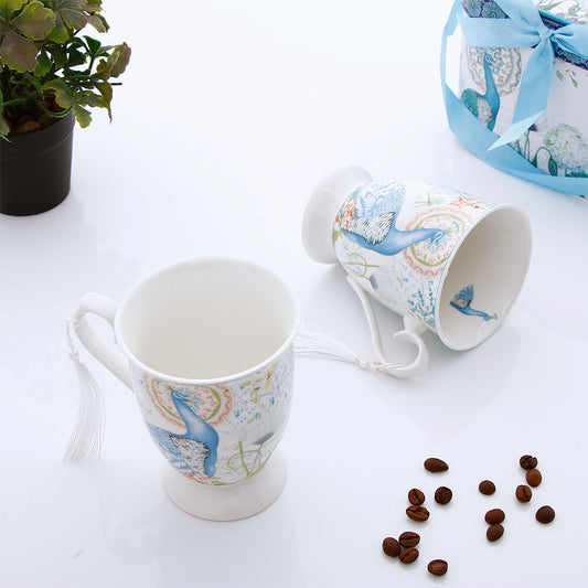 Blue European Classic Vintage Couple Mug