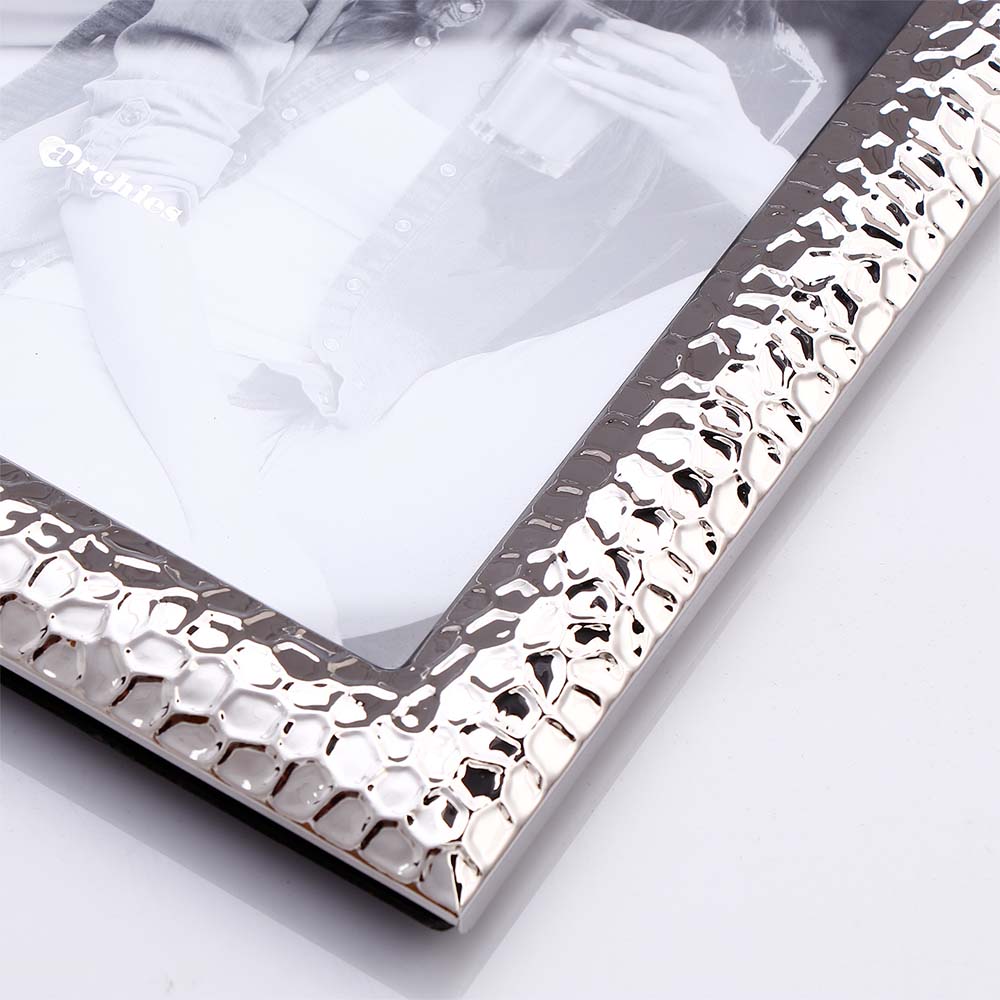 Textured Border Silver Plated Photo Frame