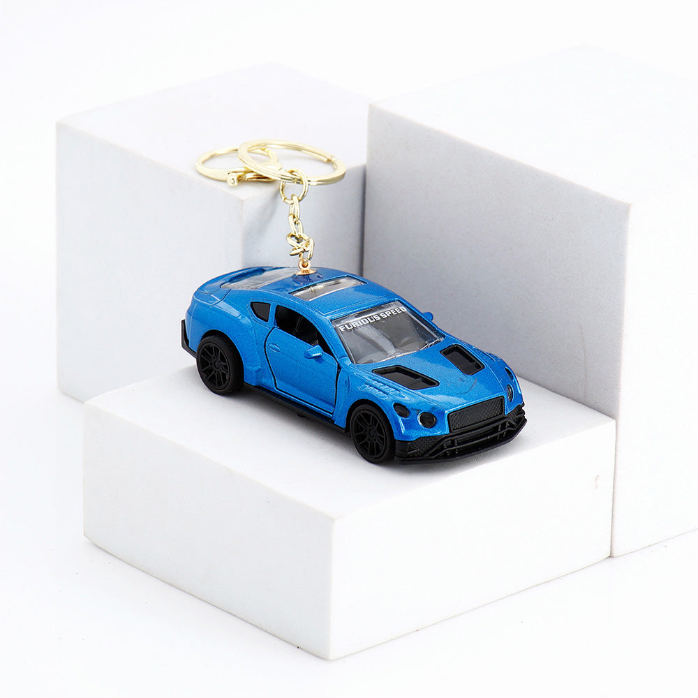 Cobalt Blue Sports Car Keychain