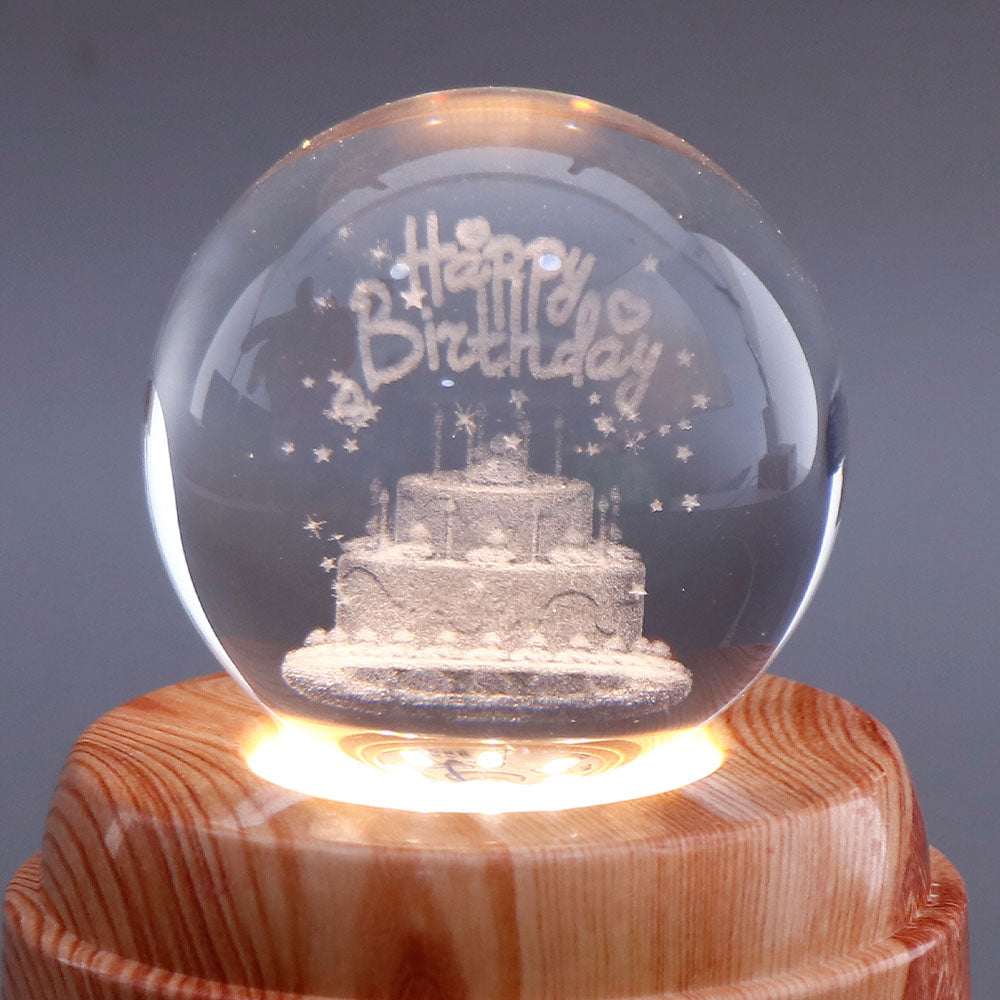 Happy Birthday Crystal Ball Lamp