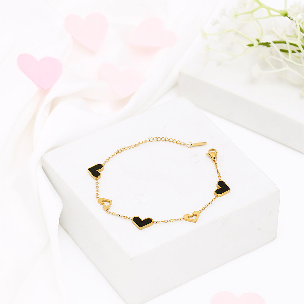 Black Heart Golden Diva Bracelet