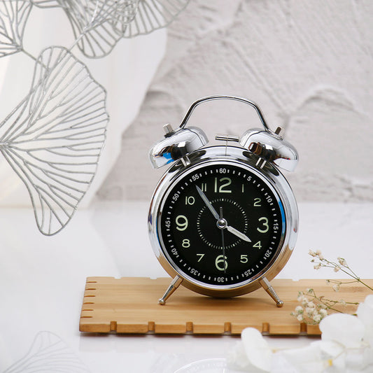 Black and Silver Twin Bell Alarm Clock
