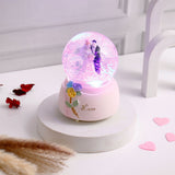 Violet Romantic Couple Musical Snow Globe