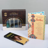 Oud Of Dubai Perfume with Rakhi Greeting Card and Hersheys Chocolate Bar