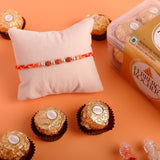 Rudraksh Silver Rakhi with Ferrero Rocher 200 GM 