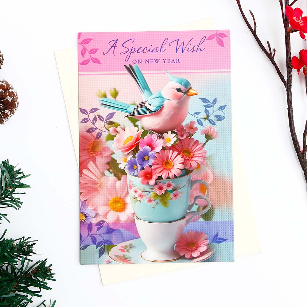 Celebrate New Year Greeting Card with Envelope