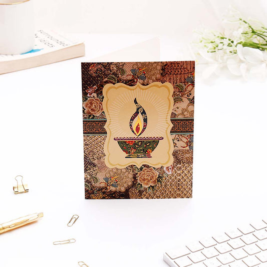 Sparkling Diwali Seasons Greeting Card Pack Of 50