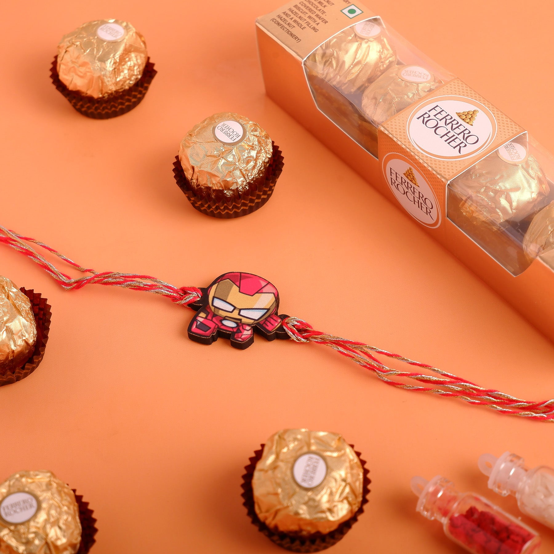 Iron man Rakhi with Ferrero Rocher - 50 GM