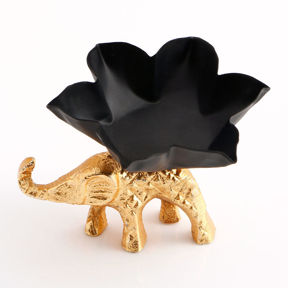 Golden and Black Elephant Diya