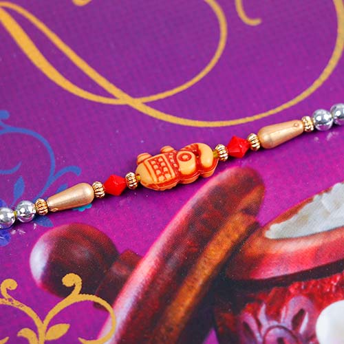 For Wonderful Brother Rakhi with Greeting Card with Mug and Chocolate