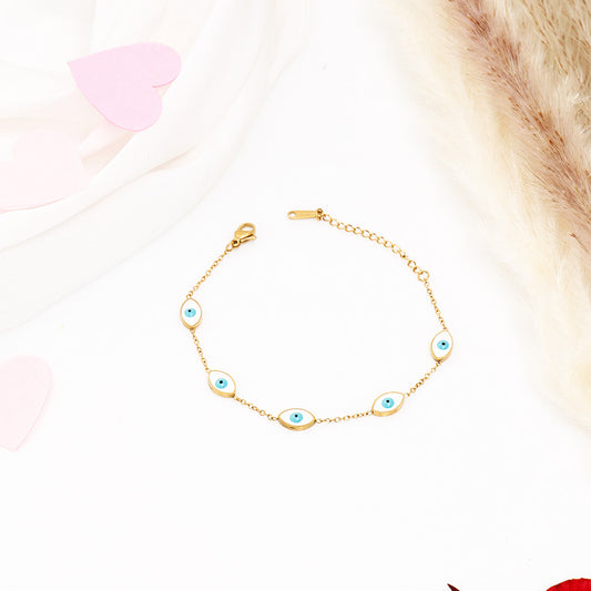 Evil Eye Charms Golden Bracelet