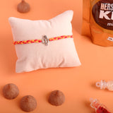 Shree OM Silver Rakhi with Hersheys Kisses Milk Chocolate 100 GM