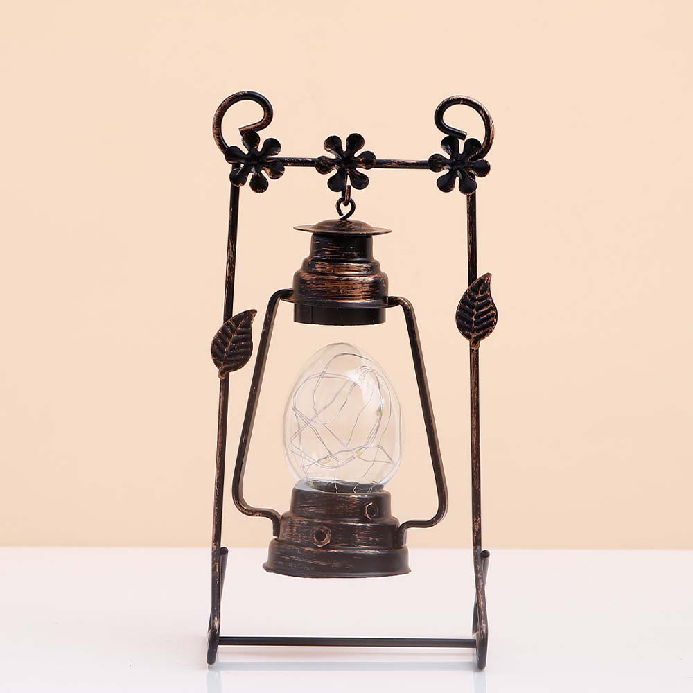 Metal Lantern with Glass Jar Light