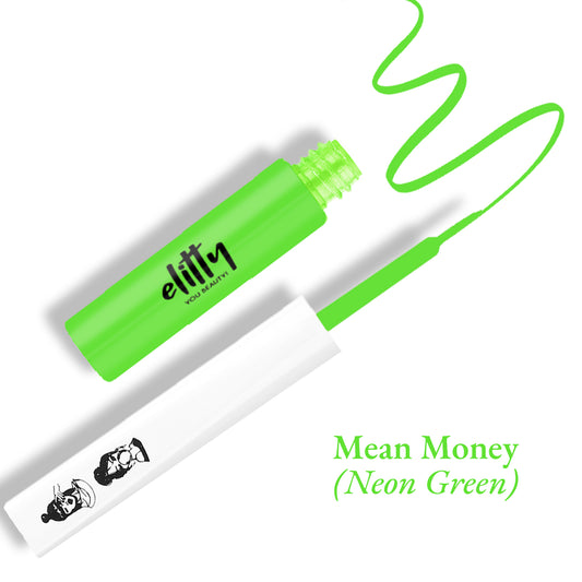 Elitty Neon Green Matte Pop Coloured Eyeliner -Mean Money (4ml)