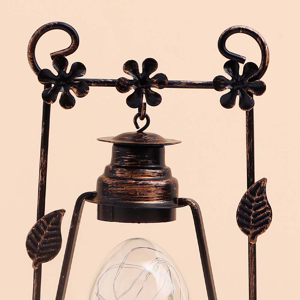 Metal Lantern with Glass Jar Light