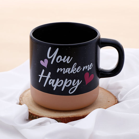 You Make me Happy Quoted Cork Base Mug