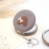 Grey Knitted Compact Mirror