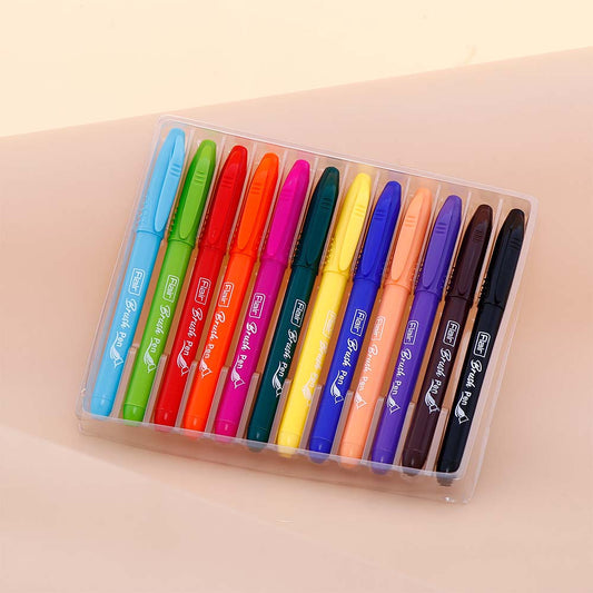 Flair Brush Pens - 12 Shades with Flexible Tip