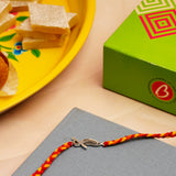 Krishna Silver Rakhi with Kaju Barfi