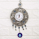 Silver Shine Evil Eye Wall Clock