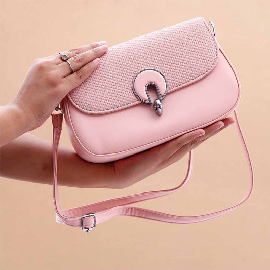 Archies Pink Luxe Diva Handbag with Adjustable Straps