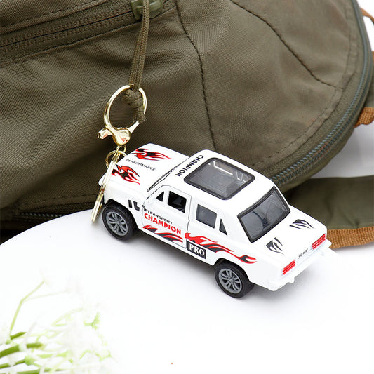 White Safari Jeep Keychain