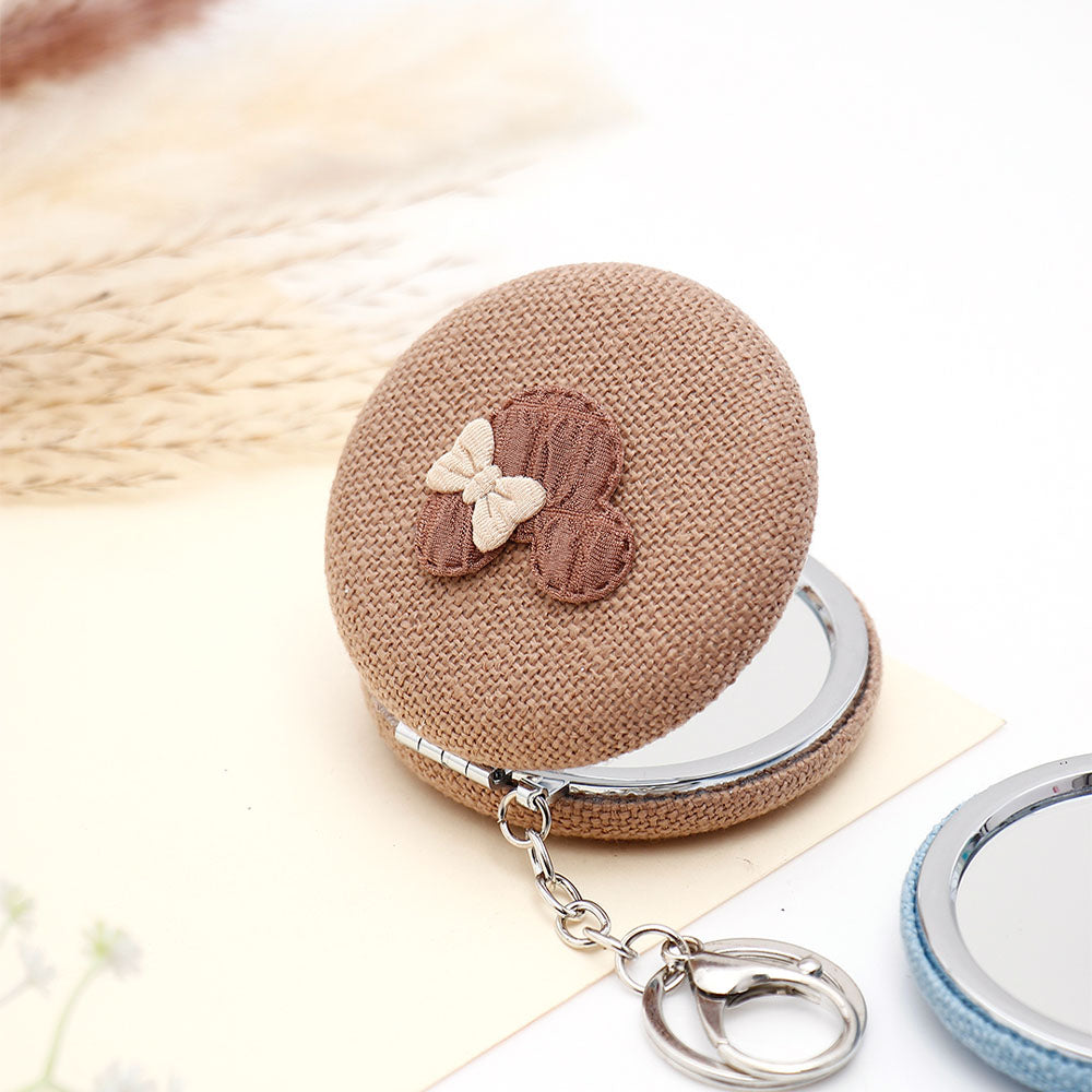 Brown Knitted Compact Mirror